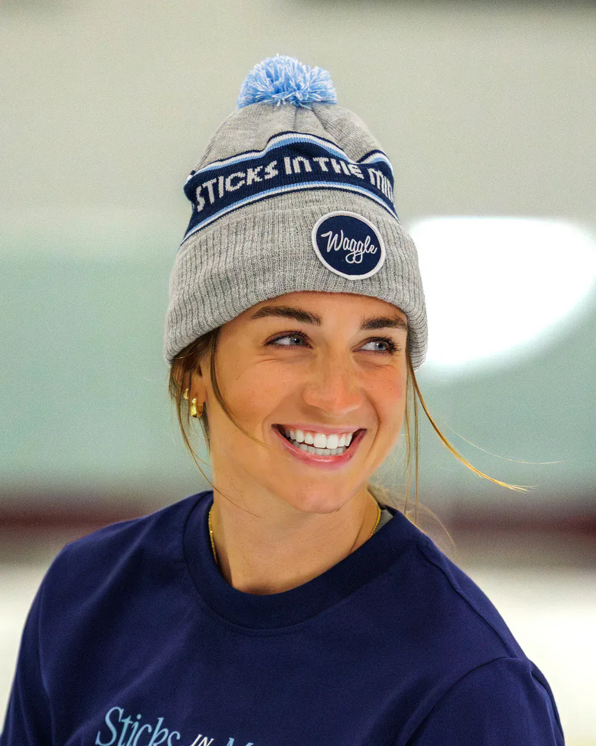 Waggle Unisex Sticks In The Middle Pom Beanie