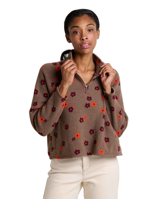 Toad Women’s Kennicott 1/4 Zip Falcon Brown Flowers