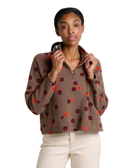 Toad Women’s Kennicott 1/4 Zip Falcon Brown Flowers