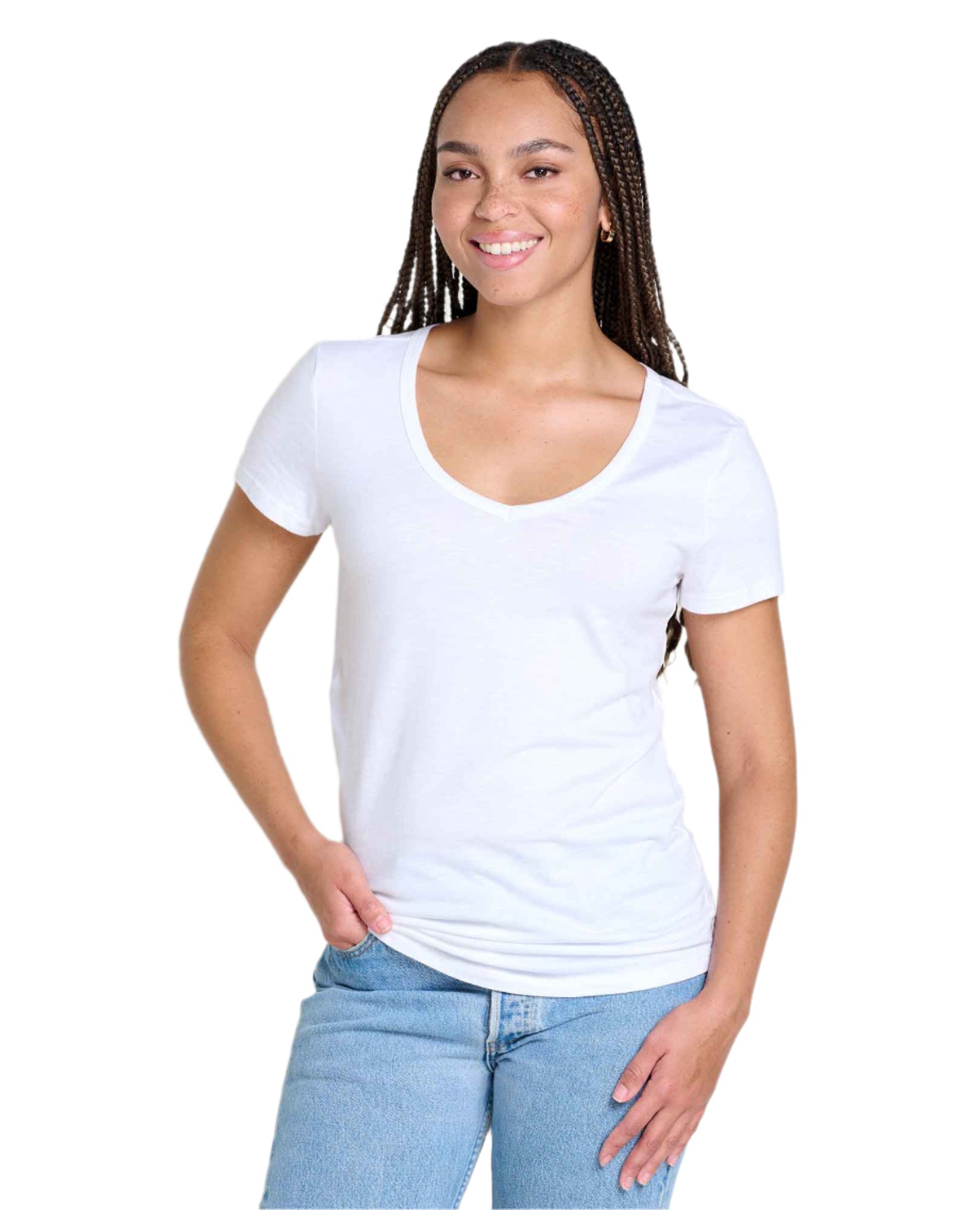 Toad&Co Women's Marley SS V Tee True White