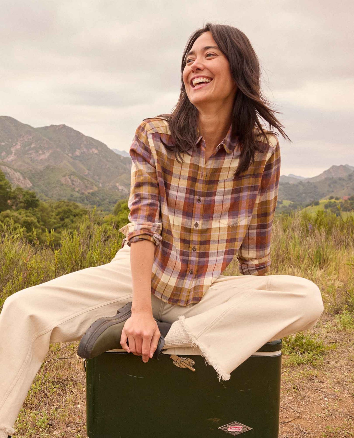 Toad Women's Re-Form Flannel Boxy LS Shirt Aster Madras