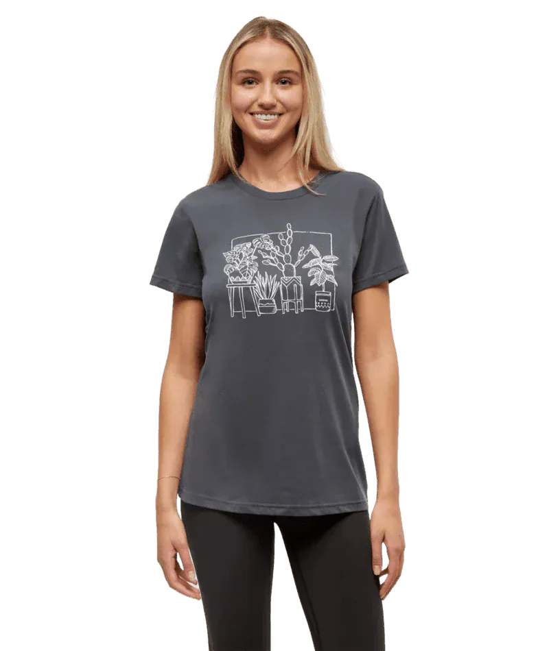 Tentree Women's Plant T-Shirt Graphite/Vintage White - Brekken's