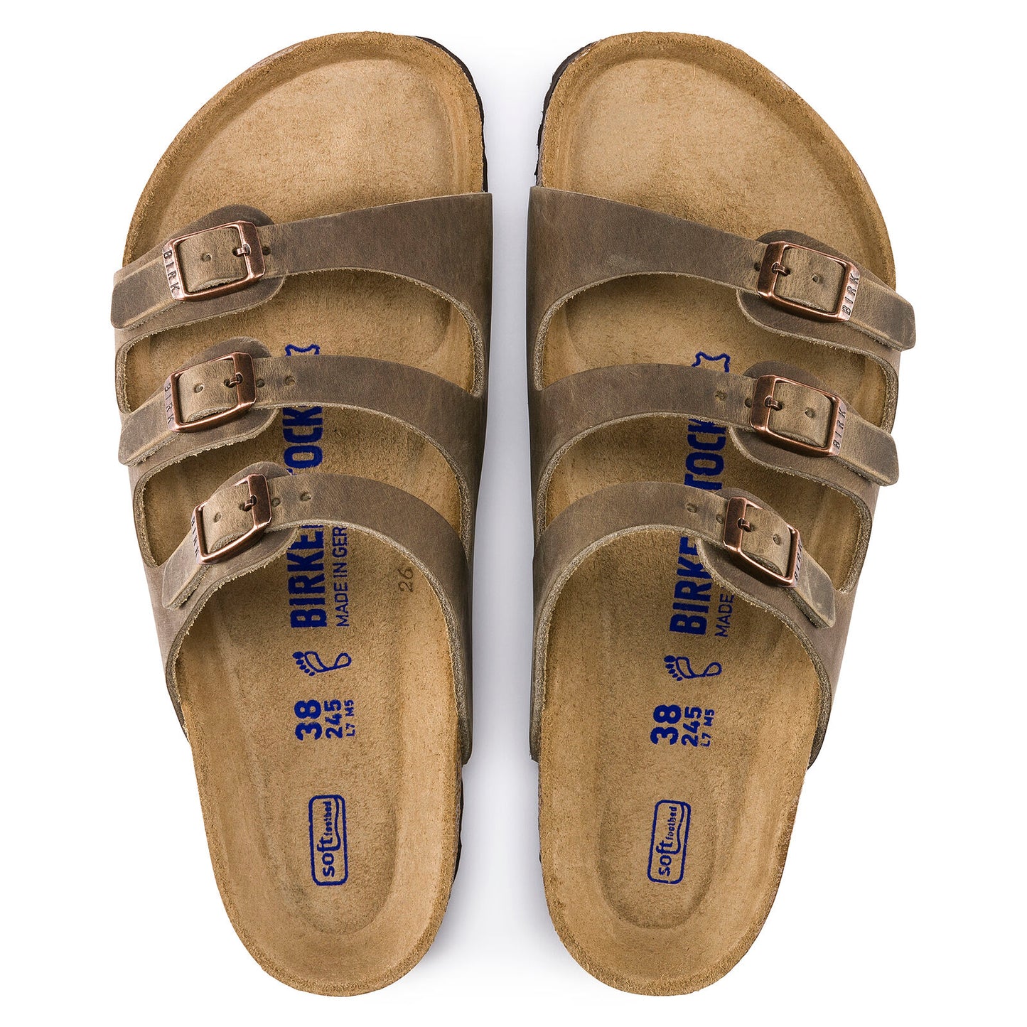 Birkenstock Women's Florida Soft Footbed Sandal Tobacco Oiled Leather - Brekken's