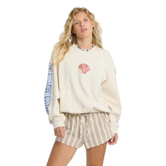 Billabong Women’s Apparel > Tops Billabong Women's Carnival Kendal Crew Flc White Cap