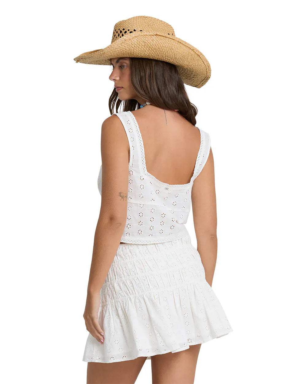 Billabong Women’s Apparel > Tops Billabong Women's Eyelet Forever Wvn Tank Salt Crystal