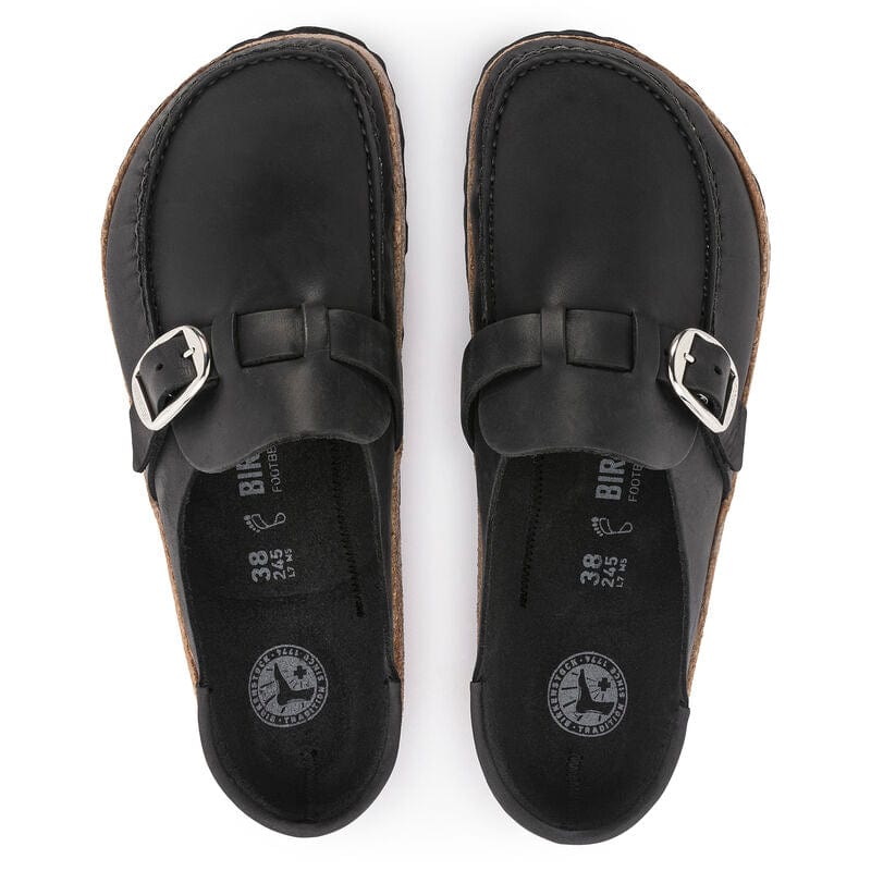 Birkenstock 162 Birkenstock Buckley Oiled Leather Black Regular