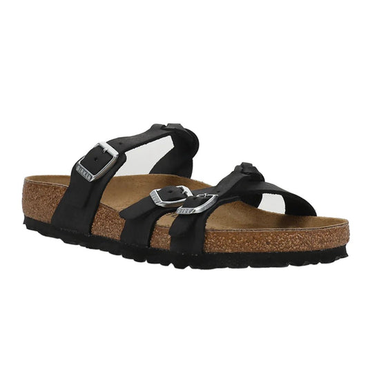 Birkenstock Women's Franca Braided Sandal Black Oiled Leather - Brekken's