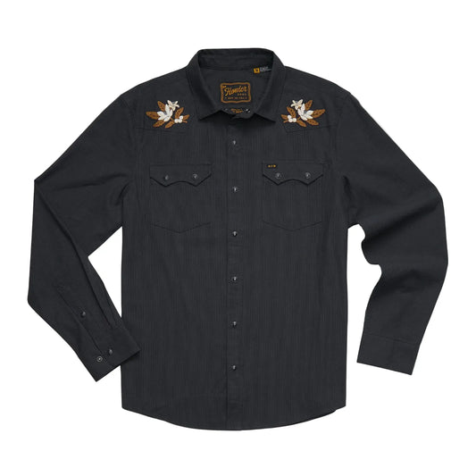 Howler Bros Men's Apparel > Shirts Howler Bros Men's Crosscut Deluxe Long Sleeve Orange Blossom Antique Black