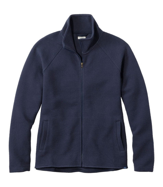 L.L. Bean 175 L.L. Bean Women's Lakewashed Double-Knit Full-Zip Classic Navy