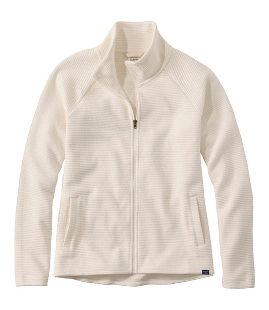 L.L. Bean 175 L.L. Bean Women's Lakewashed Double-Knit Full-Zip Sea Salt