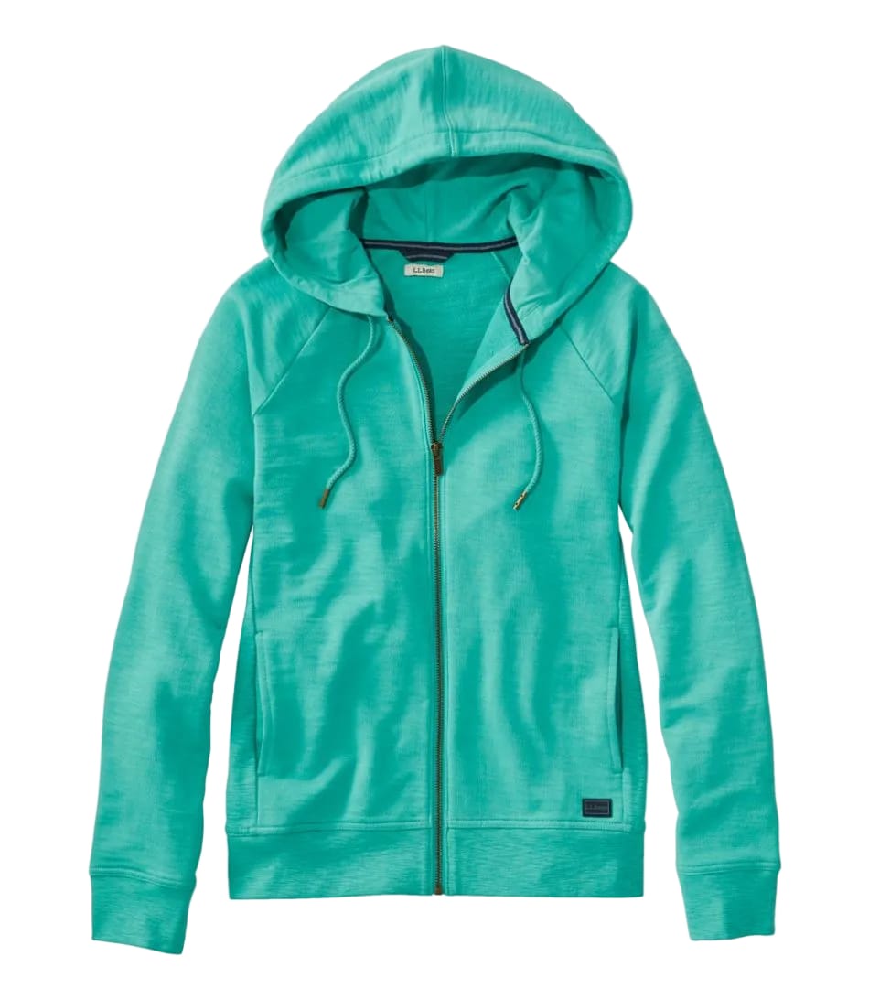L.L Bean 175 L.L. Bean Women's Peaks Island Full-Zip Hoodie Regular Glacial Teal