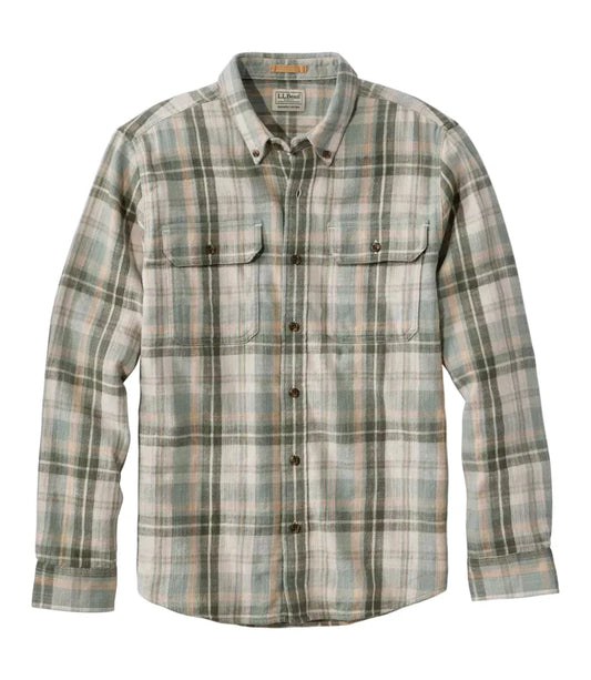 L.L. Bean Men's Apparel > Wovens and Flannels L.L. Bean Men's 1912 Field Flannel Shirt Slightly Fitted Plaid Regular Faded Sage