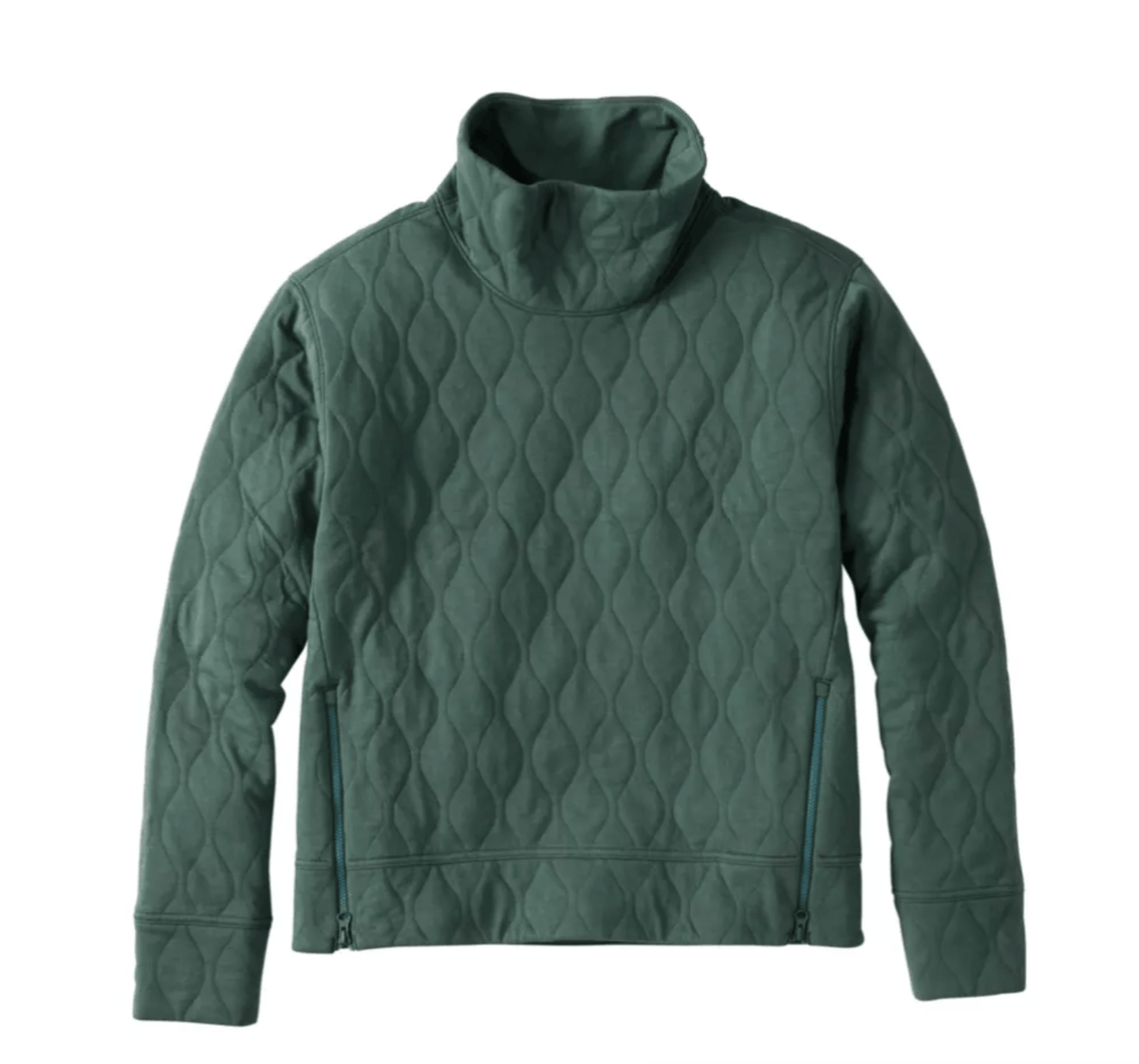 L.L. Bean Women’s Apparel > Fleece & Midlayers L.L. Bean Venturesoft Quilted Funnelneck Pullover Women'S Regular Deep Sea Green