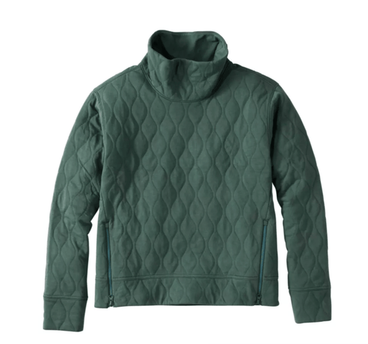 L.L. Bean Women’s Apparel > Fleece & Midlayers L.L. Bean Venturesoft Quilted Funnelneck Pullover Women'S Regular Deep Sea Green