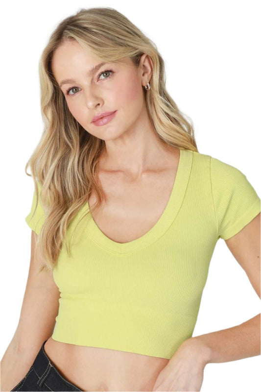 Nikibiki 181 Nikibiki V Neck Crop Tee NS8268