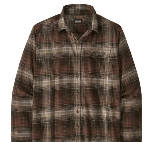 Patagonia Men’s Apparel > Wovens & Flannels Patagonia Men's L/S Lw Fjord Flannel Shirt Melting Ombre: Den Brown