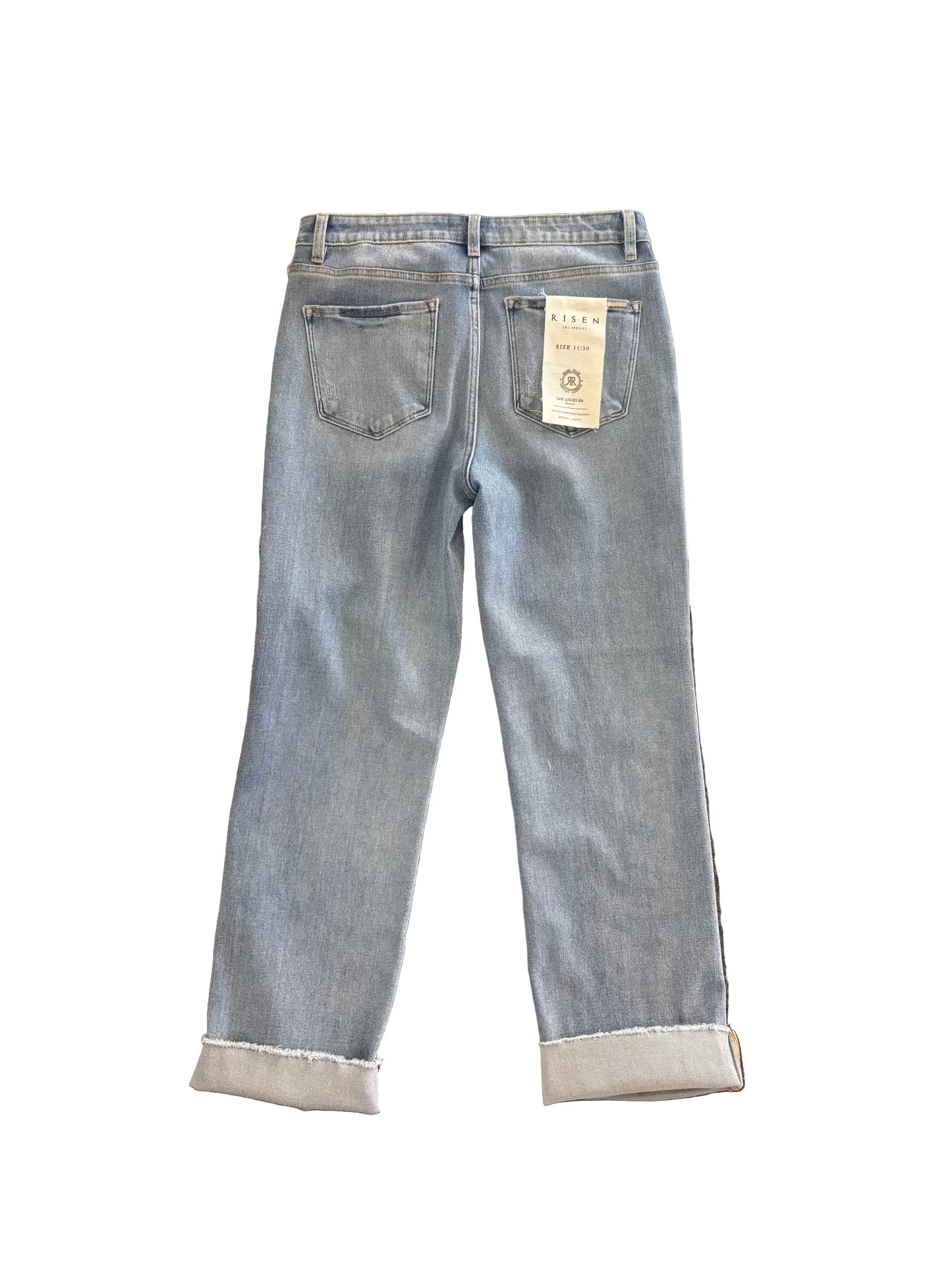 Risen 188 Risen Jeans Tummy Control Mid Rise Crop Cuffed Jeans