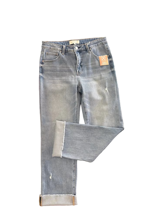 Risen 188 Risen Jeans Tummy Control Mid Rise Crop Cuffed Jeans