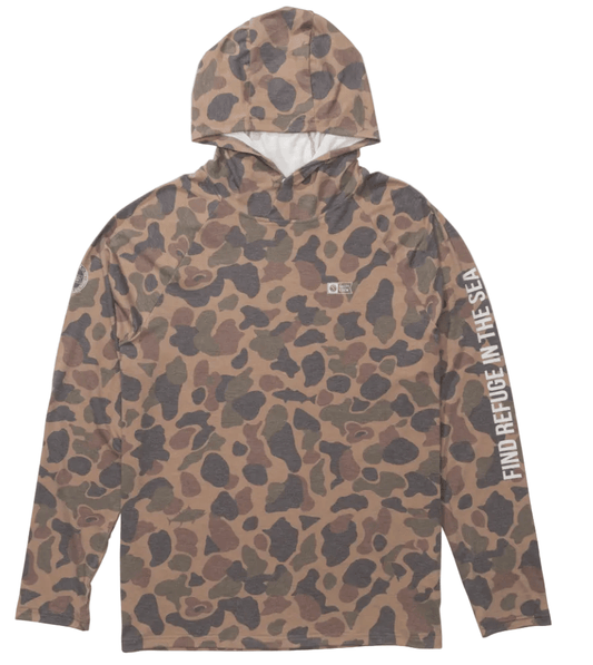 Salty Crew Men's Apparel > Tops Salty Crew Men's Mariner Lite UV Hood Tan Camo