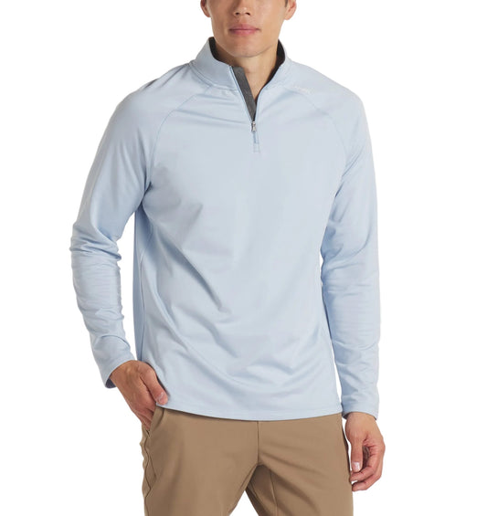 UNRL Men's Apparel > Tops UNRL Men's Interlock Quarter Zip Sky Blue