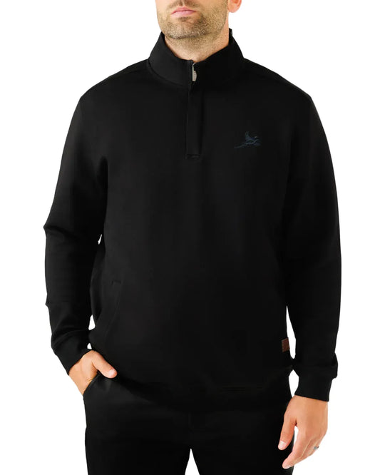 Waggle Men’s Apparel > Fleece & Midlayers Waggle Men's Pheasants Forever Sunday 1/4 Zip Black