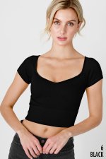 NikiBiki Women's Cap Sleeve Sweetheart Crop Top NS8207