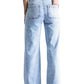 Flying Monkey Women's High Rise Drawstring Wide Leg Jeans Clearly