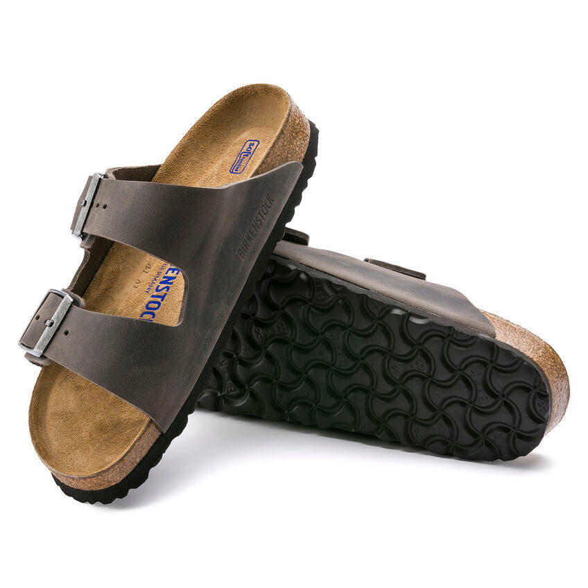 Birkenstock Men's Arizona Soft Footbed Iron Oiled Leather