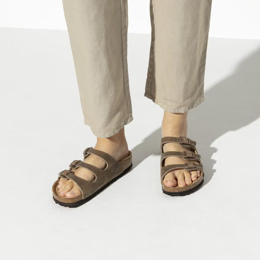Birkenstock Women's Florida Soft Footbed Sandal Tobacco Oiled Leather