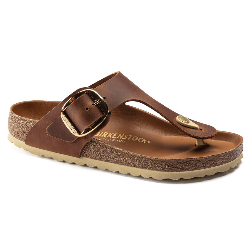 Birkenstock Women's Gizeh Big Buckle Sandal Cognac Leather