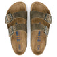 Birkenstock Men's Arizona Soft Footbed Sandal Faded Khaki Oiled Leather