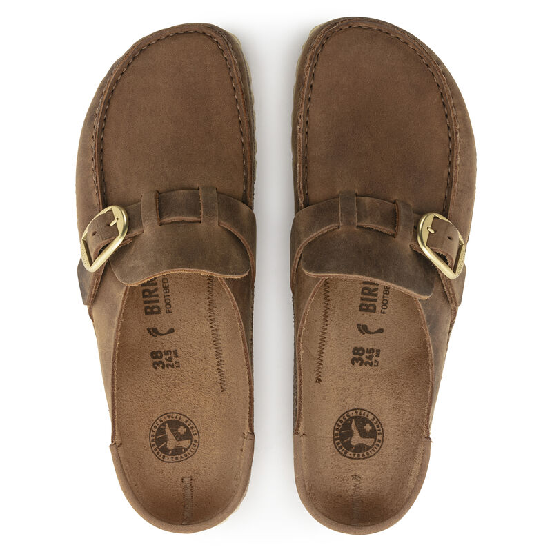 Birkenstock Women’s Buckley Oiled Nubuck Leather Cognac