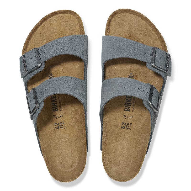 Birkenstock Men's Arizona Nubuck Leather - Desert Buck Basalt Grey