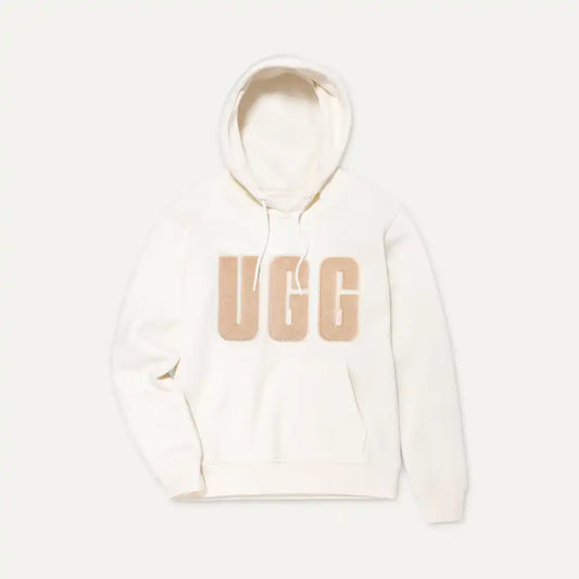 UGG® Women's Rey UGGfluff Logo Hoodie Nimbus / Sand