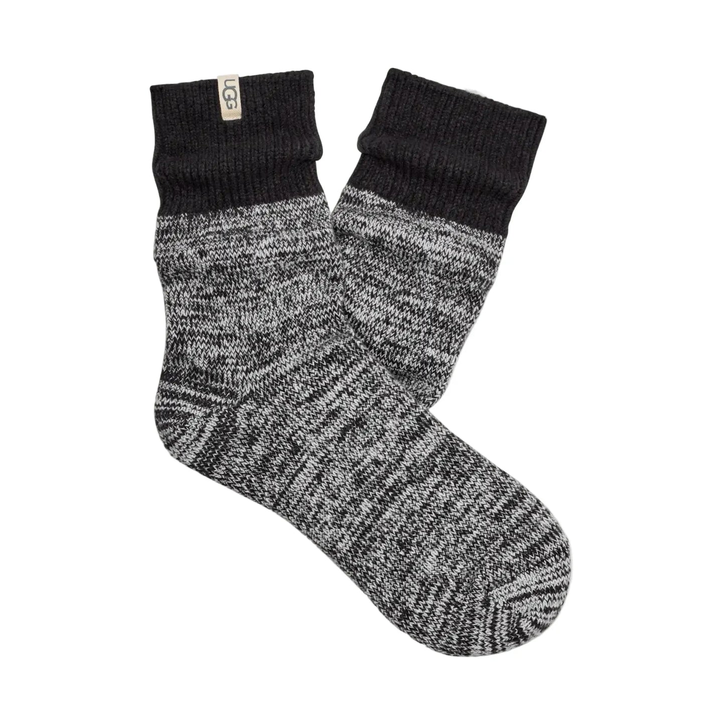 UGG® Women’s Rib Knit Slouchy Quarter Sock Black