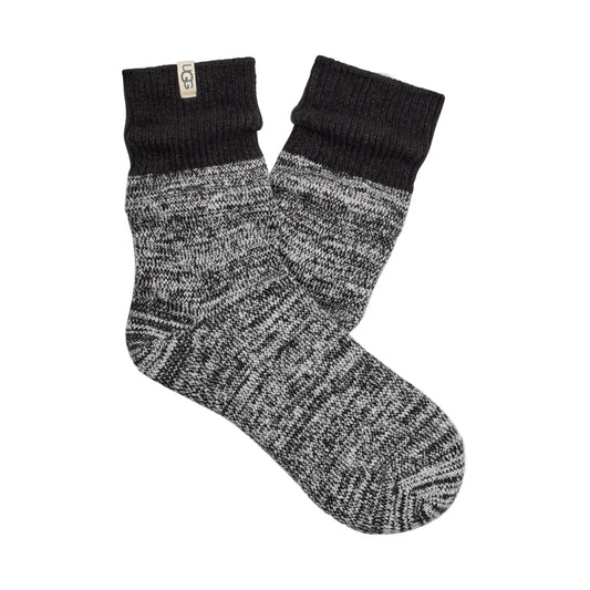 UGG® Women’s Rib Knit Slouchy Quarter Sock Black