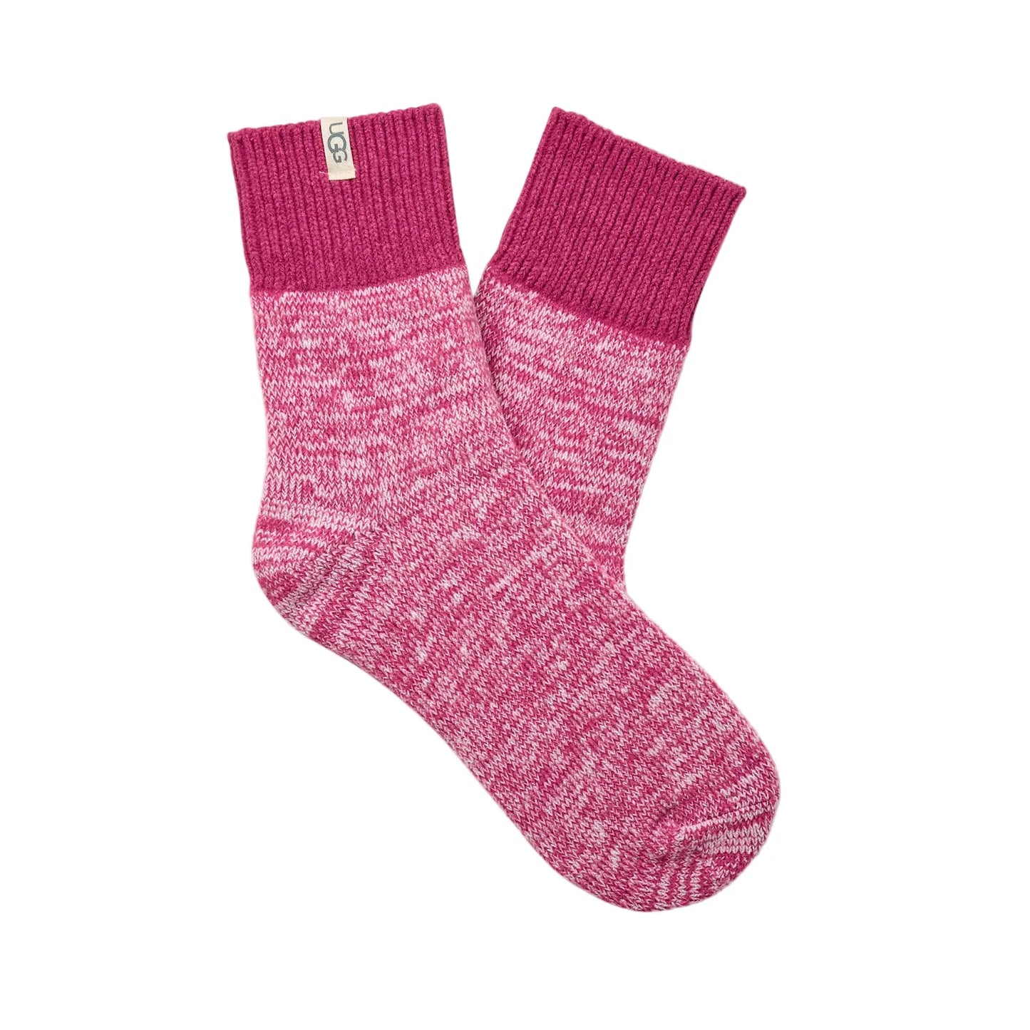 UGG® Women’s Rib Knit Slouchy Quarter Sock Chroma Pink