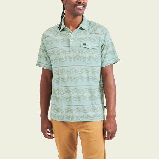 Howler Bros. Men's Ranchero Jacquard Polo - Taki Jacquard : Seafoam