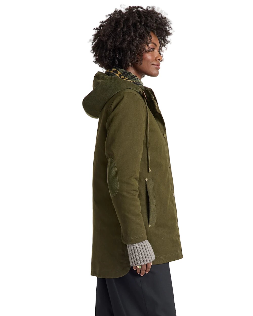 Pendleton Women’s Cedar Creek Canvas Cord Trim Parka Dark Olive - Brekken's