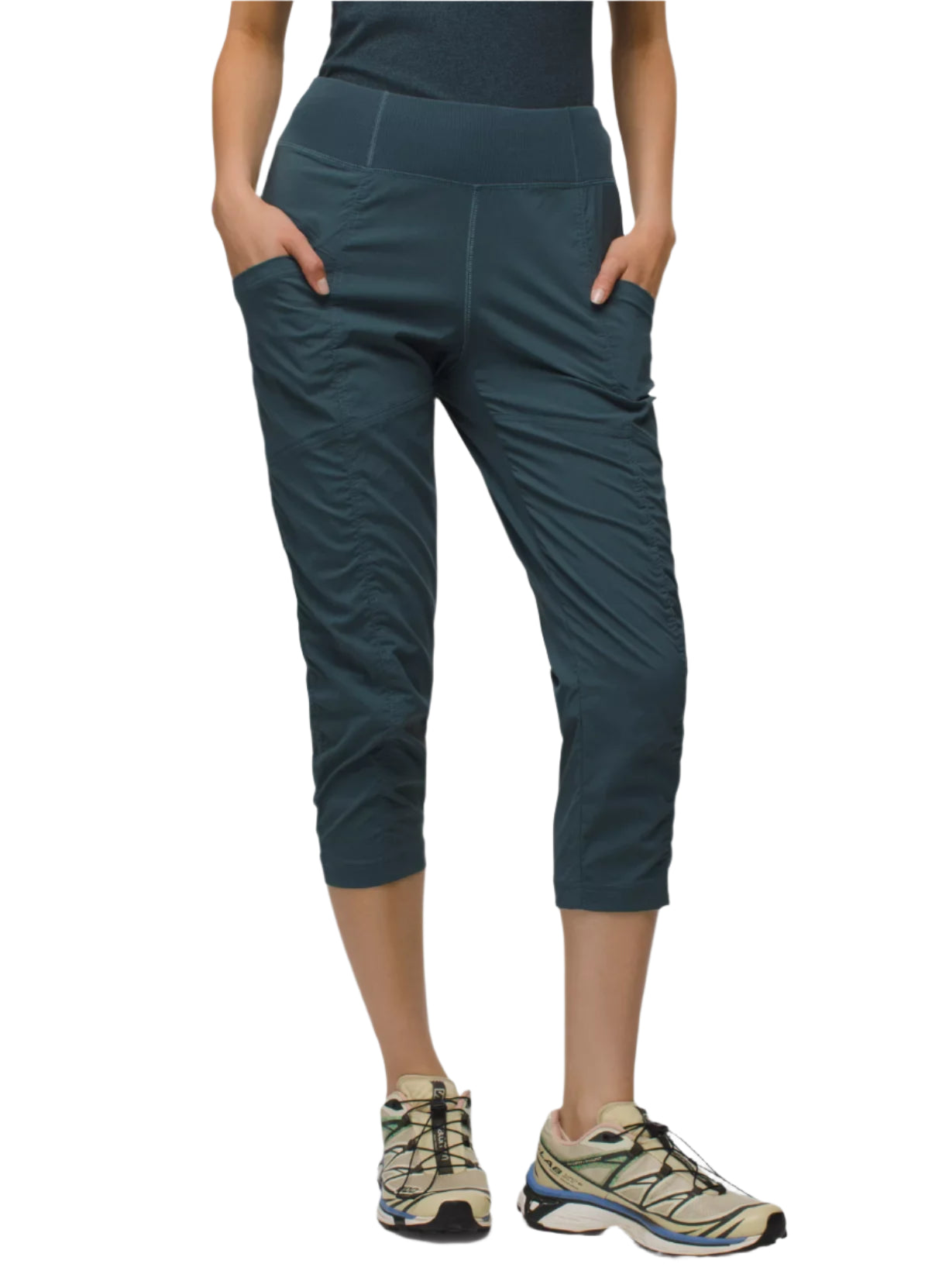 prAna Women's Koen Capri Grey Blue