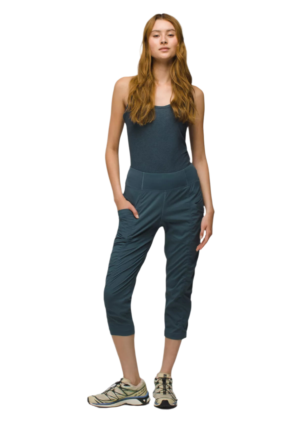 prAna Women's Koen Capri Grey Blue