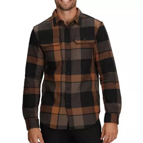 The North Face Men's Arroyo Flannel Shirt—Plaid Burnt Umber Macro Small Plaid