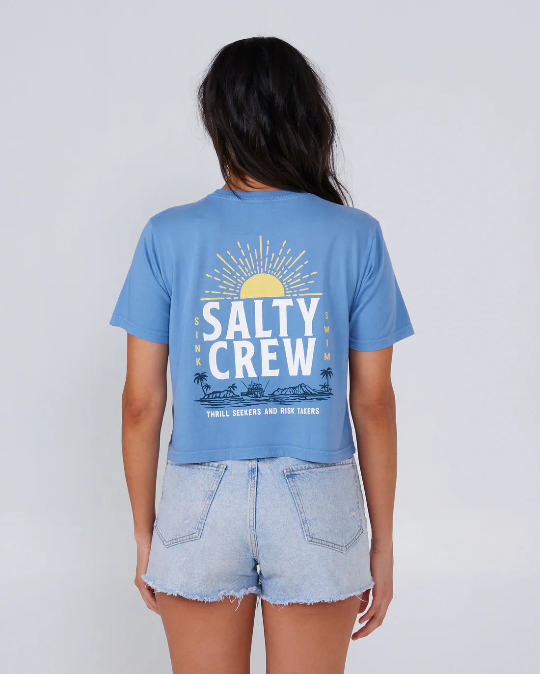 Salty Crew Women's Cruisin Crop Tee Baked Bludusk