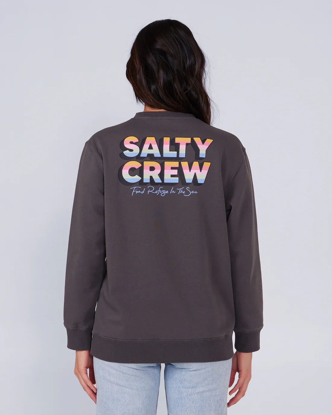 Salty Crew Women’s Summertime Premium Crew Faded Black