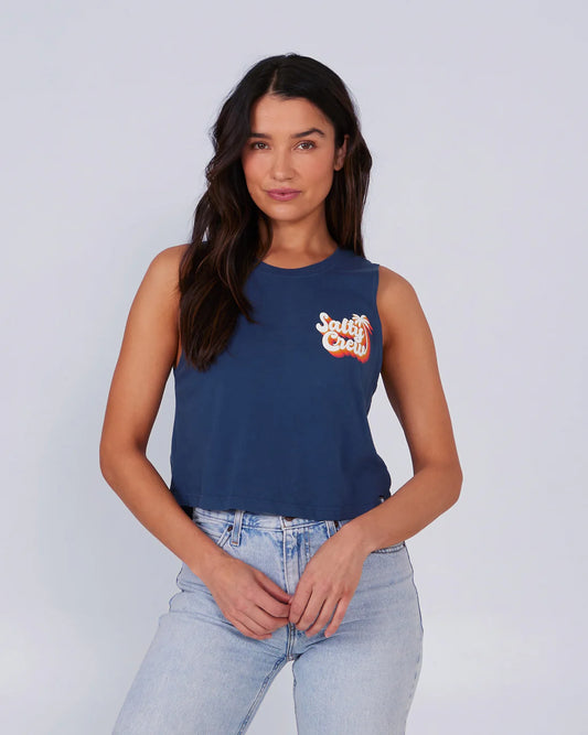 Salt Crew Women's Salty Seventies Cropped Tank Denim