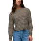Prana Women's Cozy Up Ls Crew Cacao Stripe