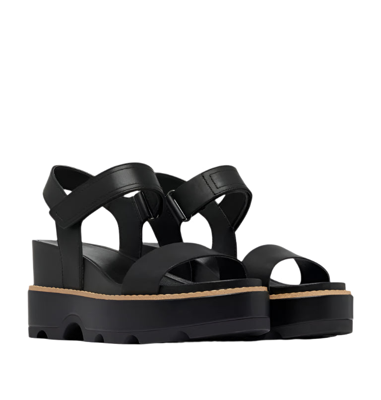 Sorel Women's Joanie™ IV Y Strap Wedge Sandal Black, Sea Salt