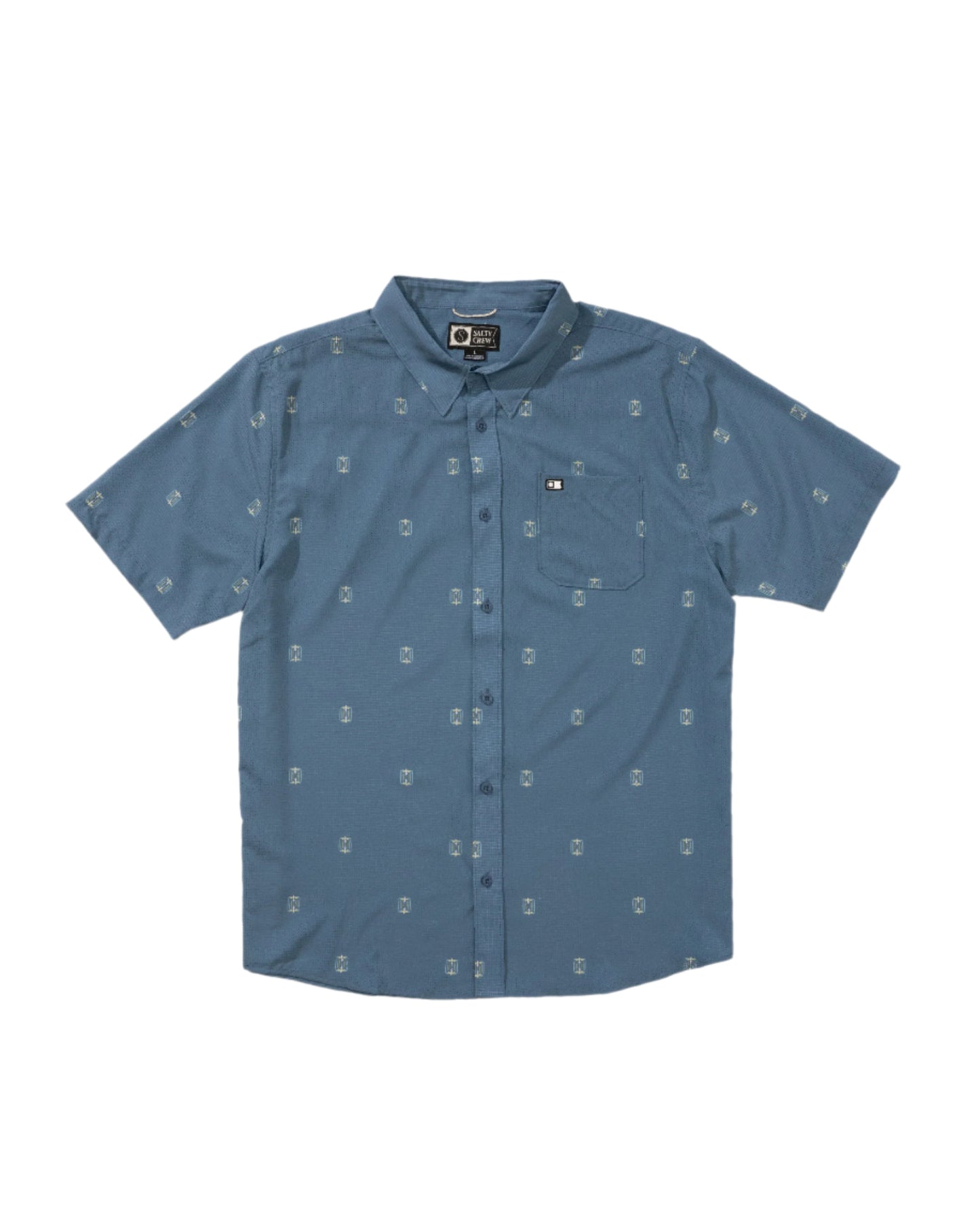 Salty Crew Men’s Breezer Perf Button Up Channel Blue