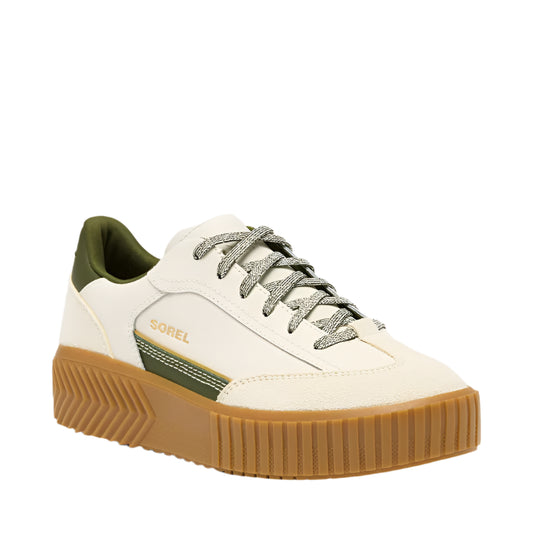Sorel Women's ONA Ave T-Toe Sneaker Chalk Utility Green