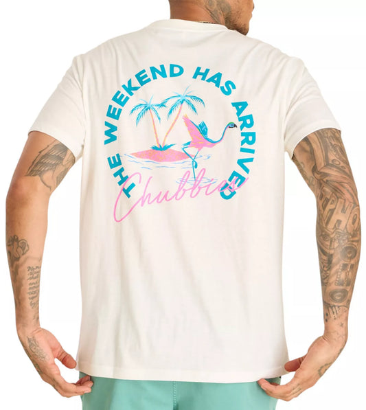 Chubbies Men's The Perfect Balance Non Pocket Graphic Tee Optic White
